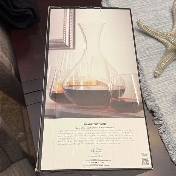 NIB Lenox Tuscany Classics 5 Piece Wine Set - Picture 3 of 4